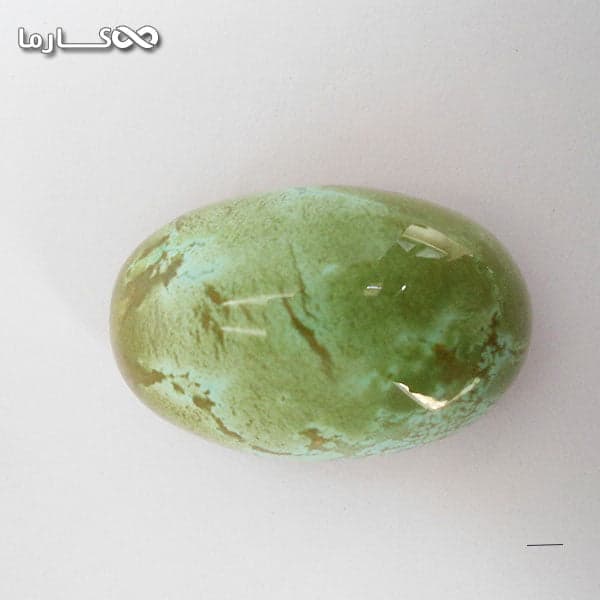 سنگ فیروزه مدالی سبز، چشم گربه ای — تصویر ۳