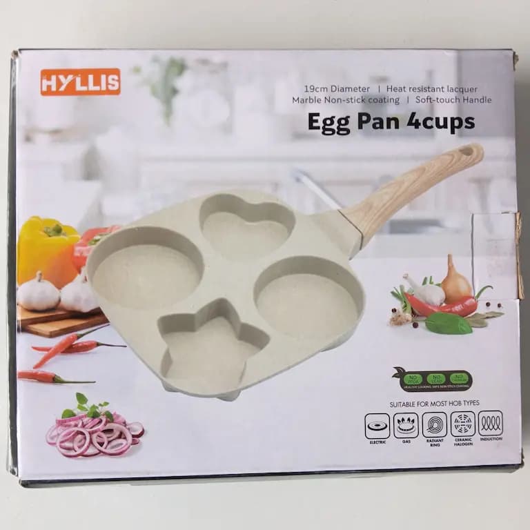 تابه پنکیک چهار خانه گرانیت HYLLIS مدل قلب و ستاره — تصویر ۹