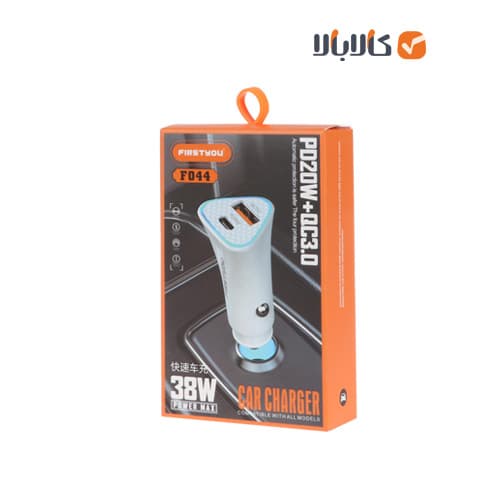 شارژر فندکی فست شارژر Firstyou F044 با دو پورت USB و تایپ سی توان 24 وات — تصویر ۶