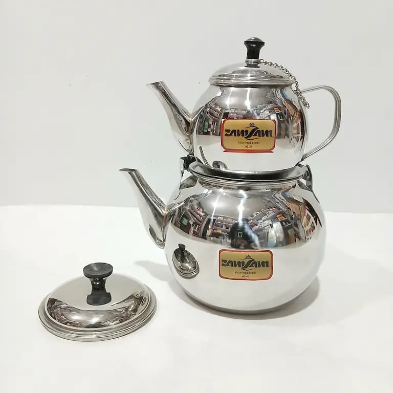 ست کتری قوری استیل لوکس زمزم مدل خمره ای — تصویر ۵