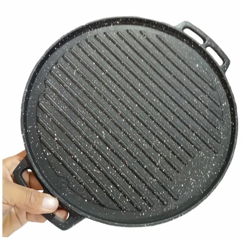 تابه گریل چدنی دو طرفه درب دار گراب سایز 28 — تصویر ۳