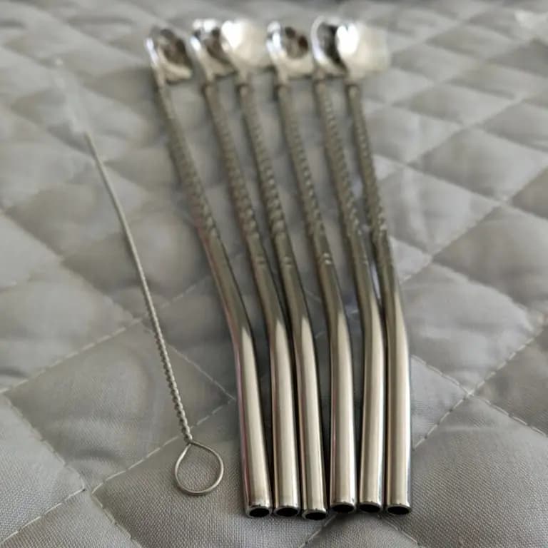 قاشق شربت خوری نی دار استیل طرح گل یونیک لایف 6 عددی — تصویر ۸