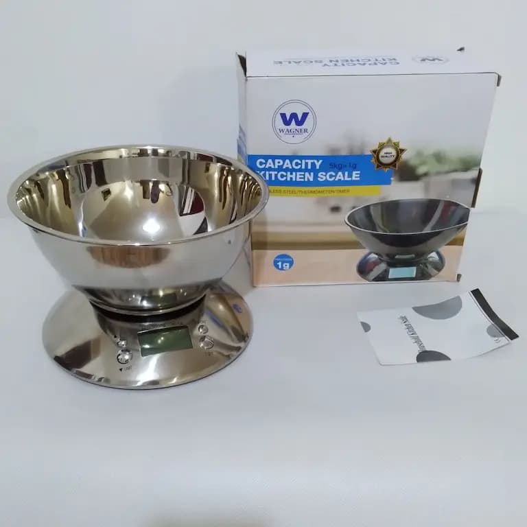 ترازو آشپزخانه دیجیتال واگنر کاسه دار استیل 5Kg — تصویر ۳