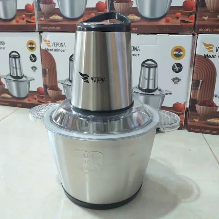 خردکن برقی ورونا کاسه استیل 3.5 لیتری 1000 وات — تصویر ۱۱