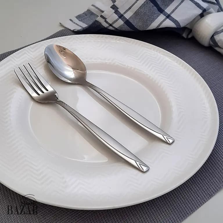 قاشق چنگال یونیک مدل ماینز پرنس ۶ نفره استیل 18/10 — تصویر ۳