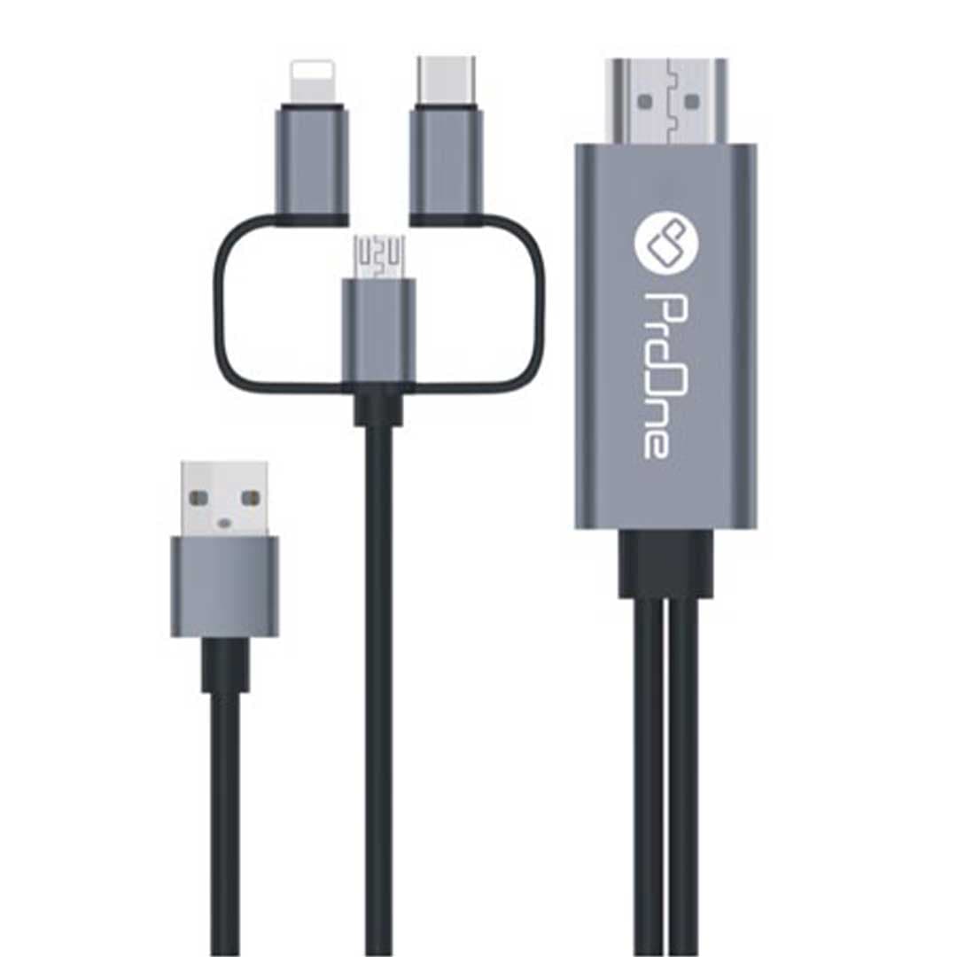 کابل تبدیل HDMI به USB-C / microUSB / Lightning پرووان مدل PCH70 طول 1.8متر — تصویر ۱۰