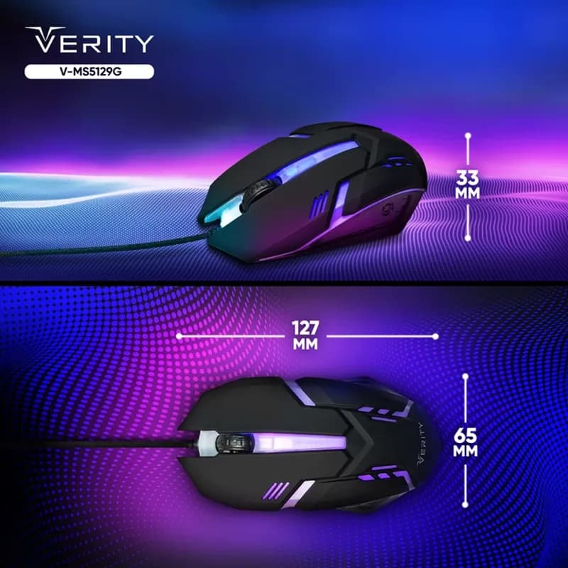 ماوس گیمینگ سیم دار وریتی مدل Verity V-MS5123G — تصویر ۵