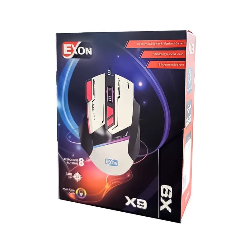 ماوس گیمینگ سیم دار اکسون مدل Exon X9 — تصویر ۴
