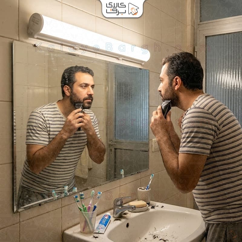 چراغ خطی ضد آب بالا آینه هومان 18 وات پارس شعاع توس — تصویر ۳