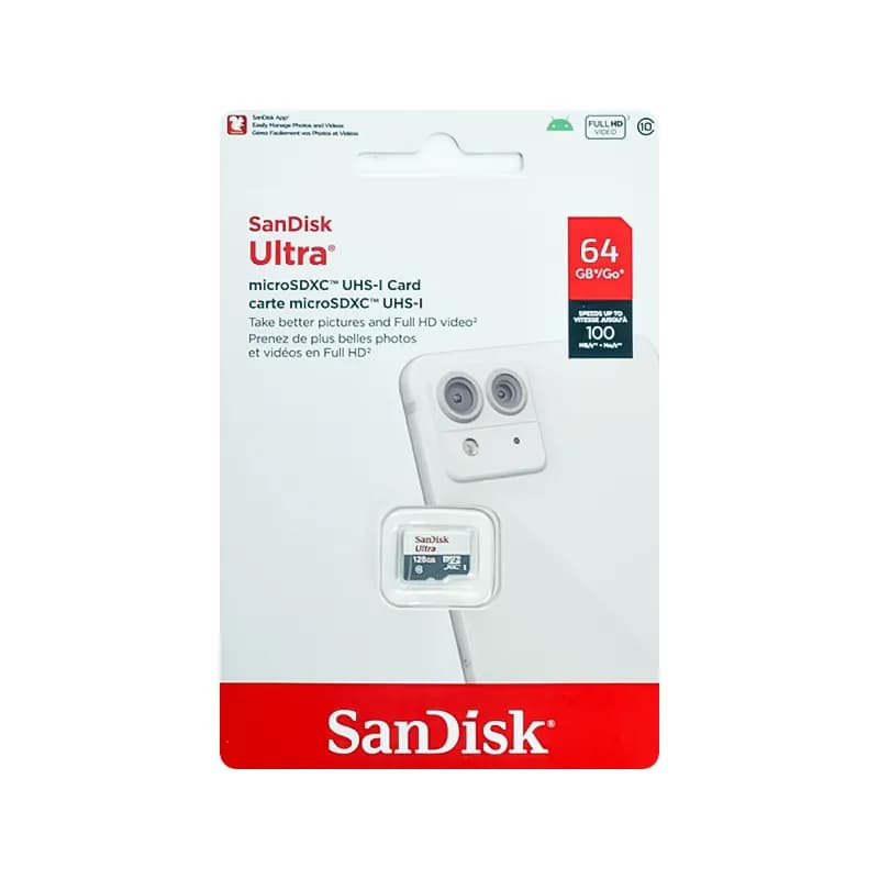 کارت حافظه MicroSDXC سن دیسک Ultra U1 A1 C10 ظرفیت 64 گیگابایت