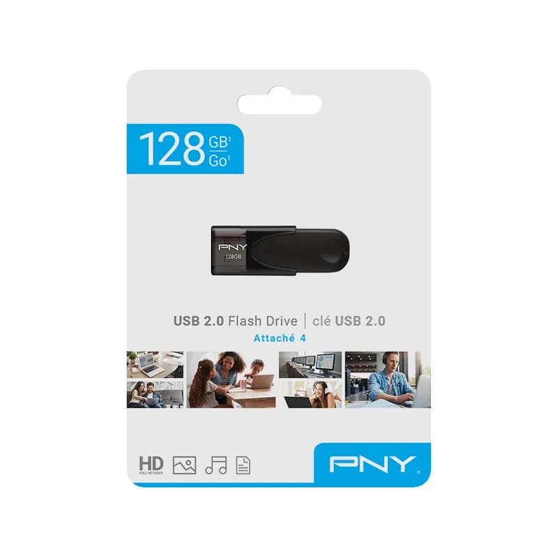 فلش مموری USB2.0 پی ان وای مدل Attache 4 ظرفیت 128 گیگابایت
