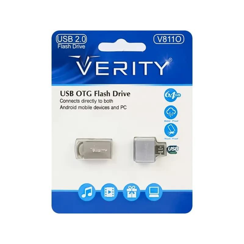 فلش مموری USB2.0 وریتی مدل V811O ظرفیت 64 گیگابایت + تبدیل OTG — تصویر ۲