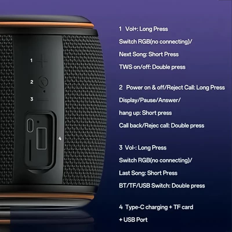 اسپیکر بلوتوثی قابل حمل کیسونلی مدل Kisonli K14 Mini — تصویر ۵