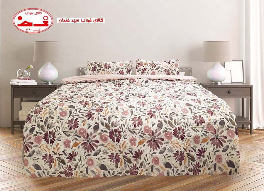 روتختی دونفره 8 تکه گل بنفش