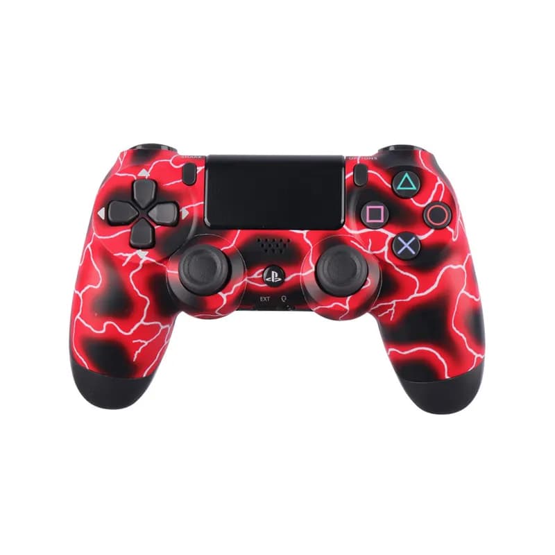 دسته بازی بی سیم PlayStation 4 طرح کاستوم Red Lightning