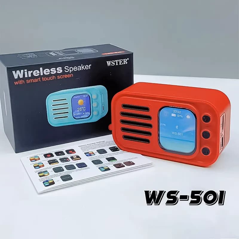 اسپیکر بلوتوثی قابل حمل وستر مدل Wster WS-501 – قرمز — تصویر ۶