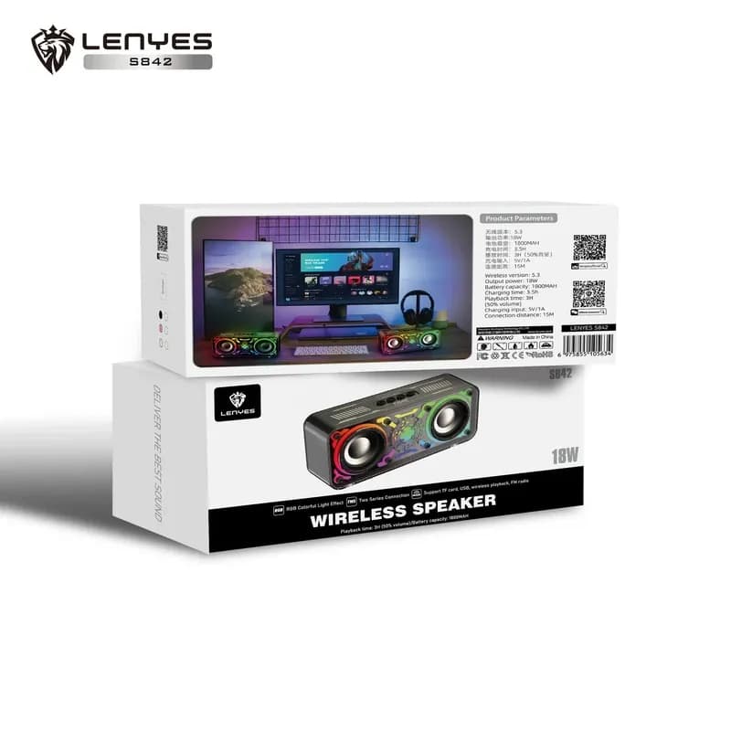 اسپیکر بلوتوثی قابل حمل لنیز مدل Lenyes S842 — تصویر ۶