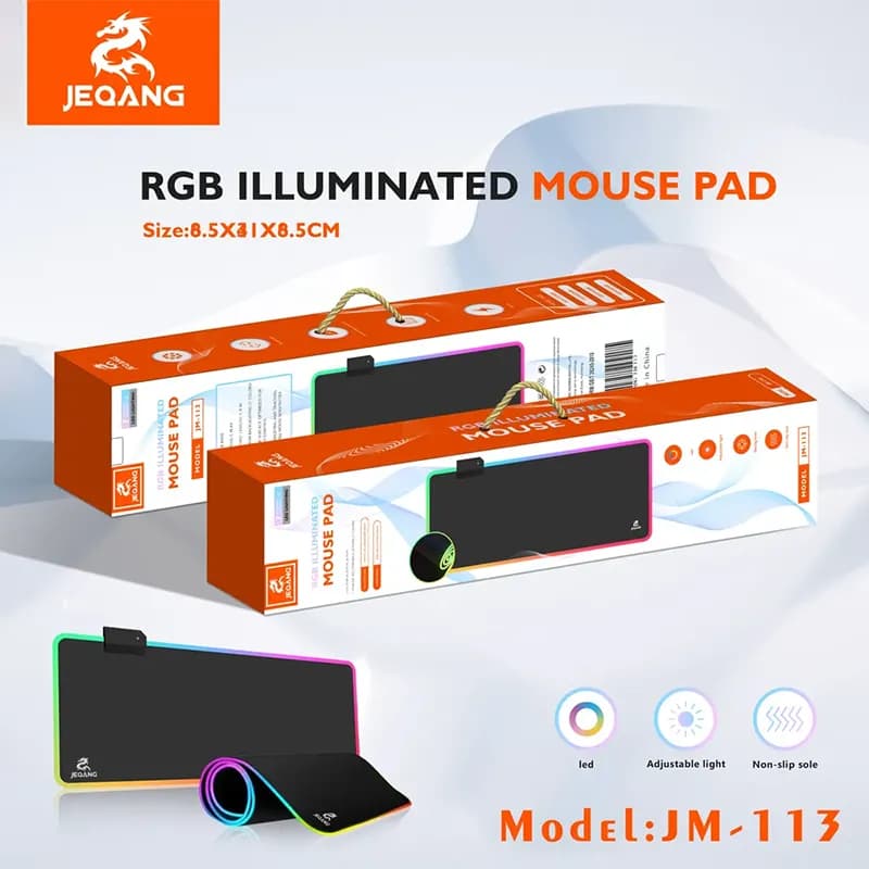 ماوس پد گیمینگ جکنگ مدل Jeqang JM-113 همراه با نورپردازی — تصویر ۳