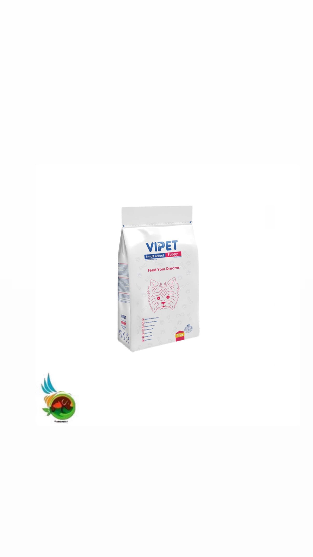 غذای خشک توله سگ نژاد کوچک وی پت VIPET premium puppy small breeds food وزن ۱ کیلوگرم — تصویر ۳