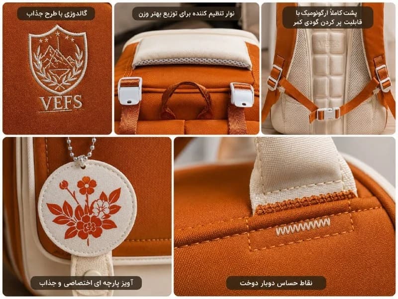 کوله پشتی مدرسه VEFS کد 4016 — تصویر ۴