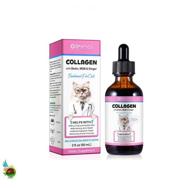 قطره کلاژن همراه با بیوتین گربه اویمال Oimmal collagen for cats حجم ۶۰ میلی لیتر — تصویر ۲