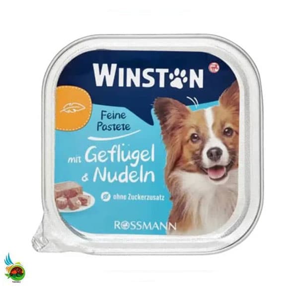 ووم سگ وینستون طعم گوشت پرندگان و نودل Winston feine pastete mit geflugel &amp; nudeln وزن ۱۵۰ گرم