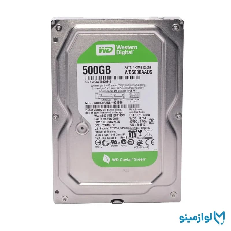 هارد 500 گیگ وسترن دیجیتال مدل WD Green ( استوک _ 46 روز کارکرد )