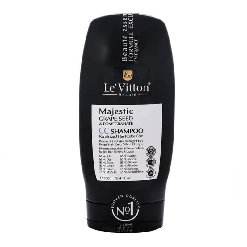 شامپو لویتون مدل CC ( حاوی روغن دانه انار و انگور مناسب موهای کراتین و محافظ رنگ مو)/LEVITTON — تصویر ۳