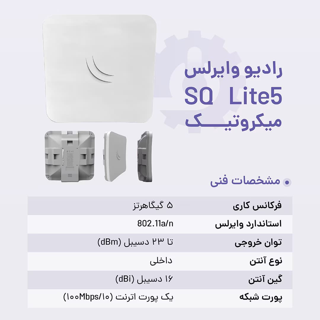 رادیو وایرلس SQ Lite 5 میکروتیک — تصویر ۵