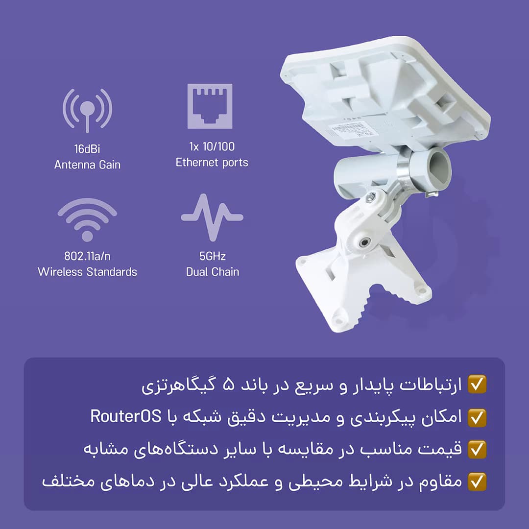 رادیو وایرلس SQ Lite 5 میکروتیک — تصویر ۶