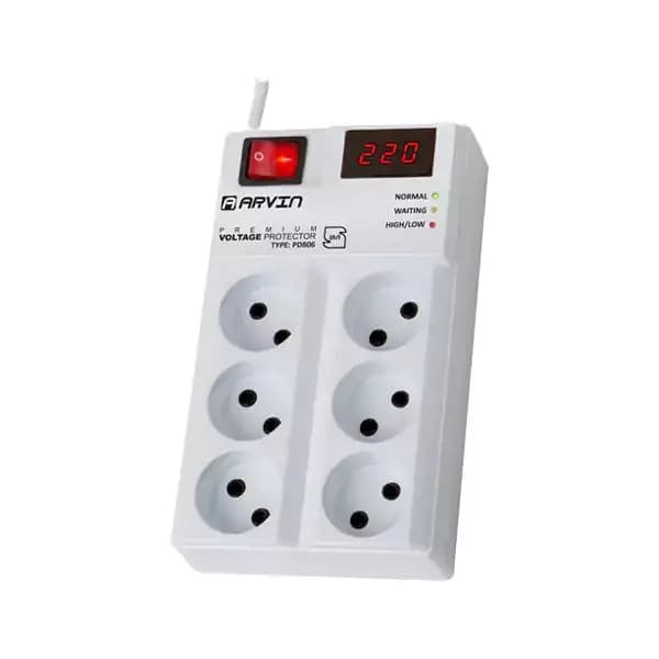 محافظ ولتاژ دیجیتال لوازم صوتی تصویری آروین مدل PD 806