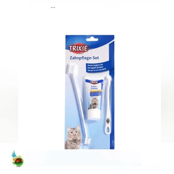 ست مسواک و خمیر دندان گربه تریکسی طعم پنیر Trixie toothpaste وزن ۵۰ گرم