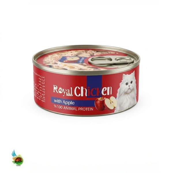 کنسرو نچرال گربه رویال کوکو با طعم مرغ و سیب Royal coco chicken with apple وزن ۱۰۰ گرم