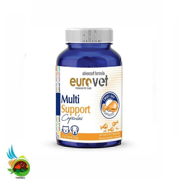 قرص مولتی ویتامین سگ و گربه یورووت eurovet multi support بسته ۶۰ عددی — تصویر ۲