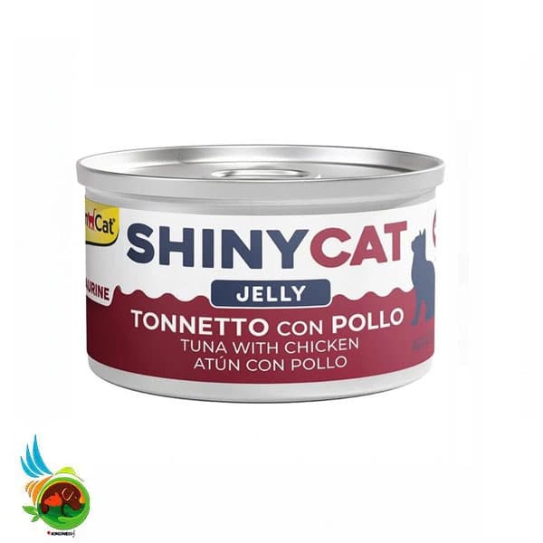 کنسرو گربه جیم کت طعم تن و مرغ در ژله Gimcat shiny cat tuna with chicken jelly وزن ۷۰ گرم