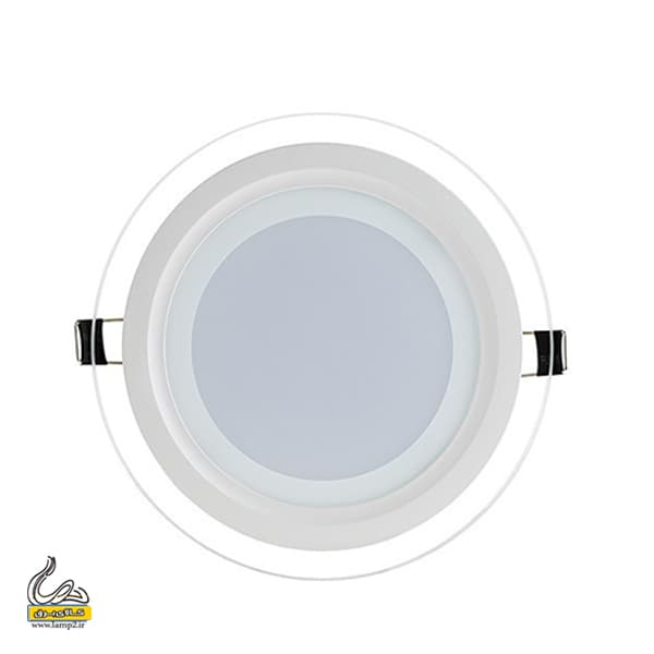 چراغ پنلی سقفی توکار 9 وات دور شیشه ای آیلا