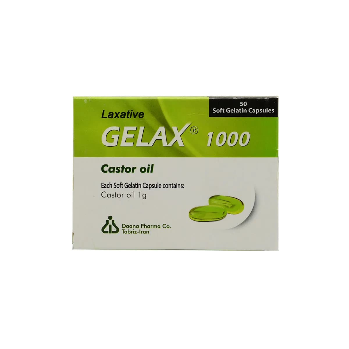 کپسول ژلاتینی ژلاکس 1000(روغن کرچک) دانا/GELAX — تصویر ۲