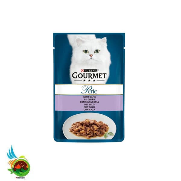 پوچ گربه گورمت پرل طعم شکار Purina gourmet perle with game وزن ۸۵ گرم