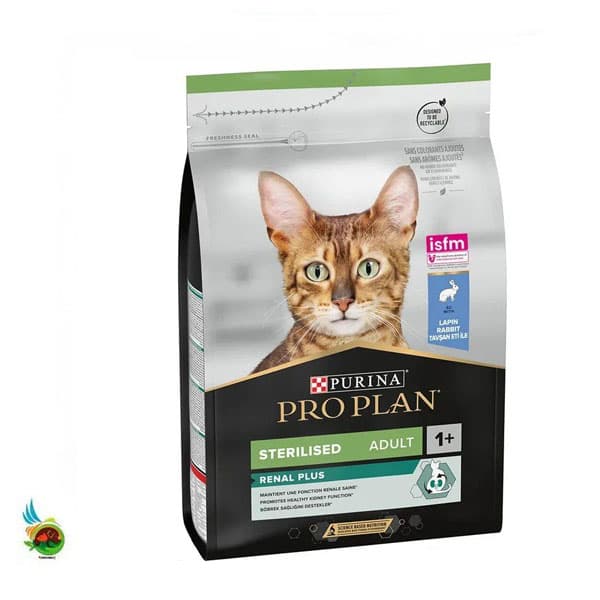 غذای خشک گربه بالغ عقیم رنال پلاس پروپلن با طعم خرگوش pro plan sterilised renal plus adult with rabbit وزن ۱.۵ کیلوگرم