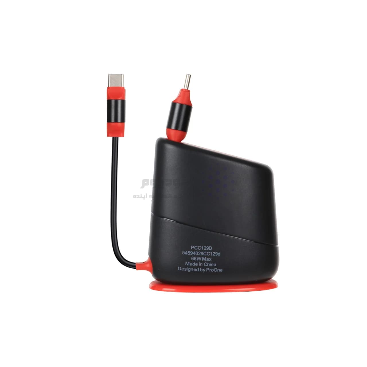 کابل شارژ فست 1.3 متری ProOne Type-C To Type-C مدل PCC129D 66W – مشکی قرمز(قابلیت نصب روی سطوح) — تصویر ۱۰