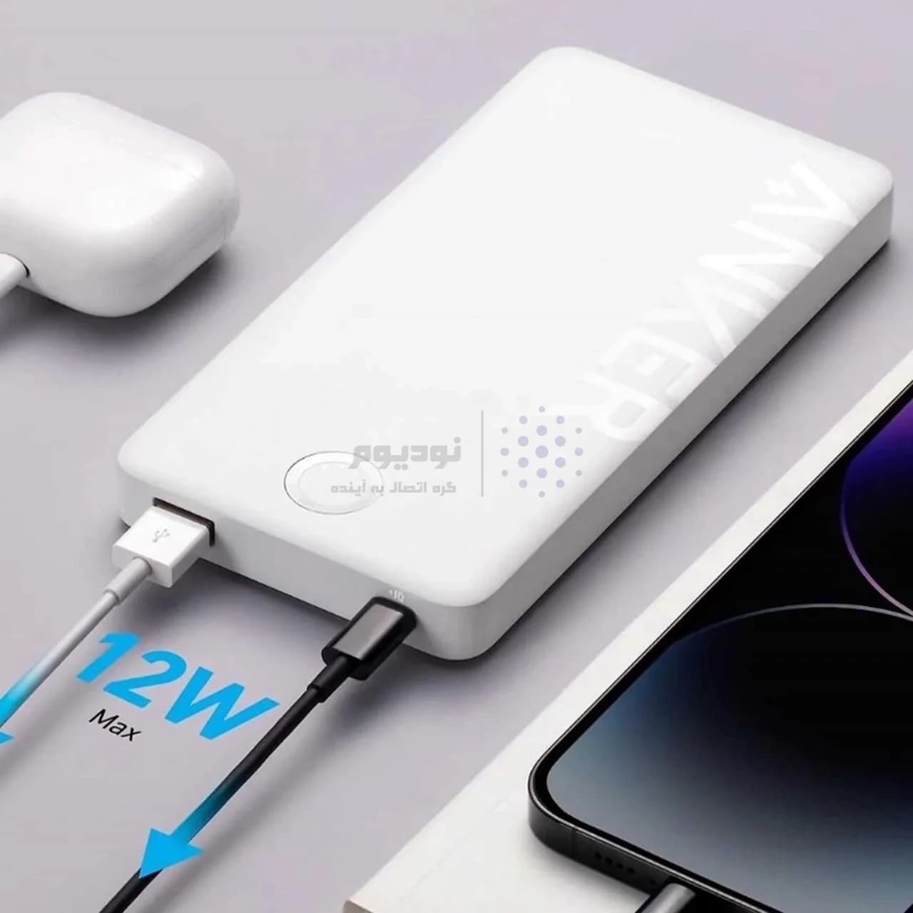 پاوربانک فست شارژ Anker 10000mAh مدل A1334H21 12W – سفید (گارانتی 18 ماهه شرکتی) — تصویر ۵