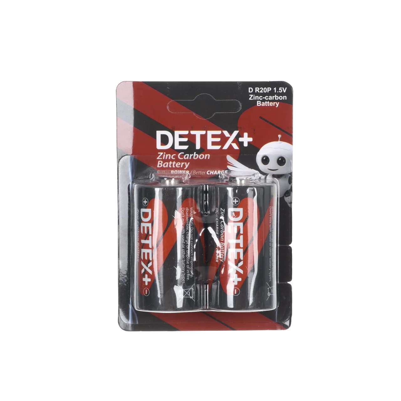 باتری سایز بزرگ +Detex مدل Zinc Carbon R20P (بسته 2 عددی) — تصویر ۲