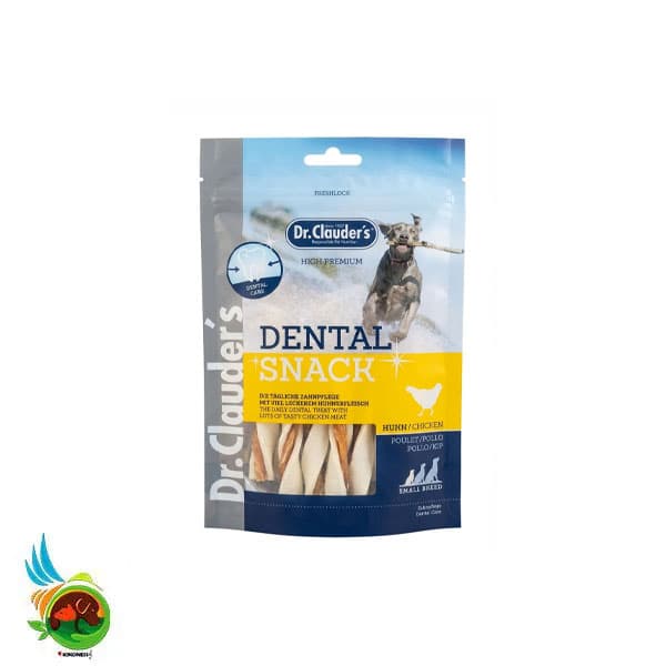 تشویقی دنتال سگ دکتر کلادرز طعم مرغ Dr.Clauder’s dental danck with chicken وزن ۸۰ گرم