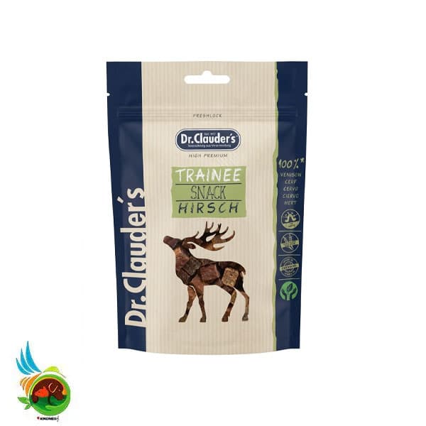 تشویقی سگ دکتر کلادرز مدل مکعبی طعم گوزن Dr.Clauder’s trainee snack hirsch وزن ۸۰ گرم