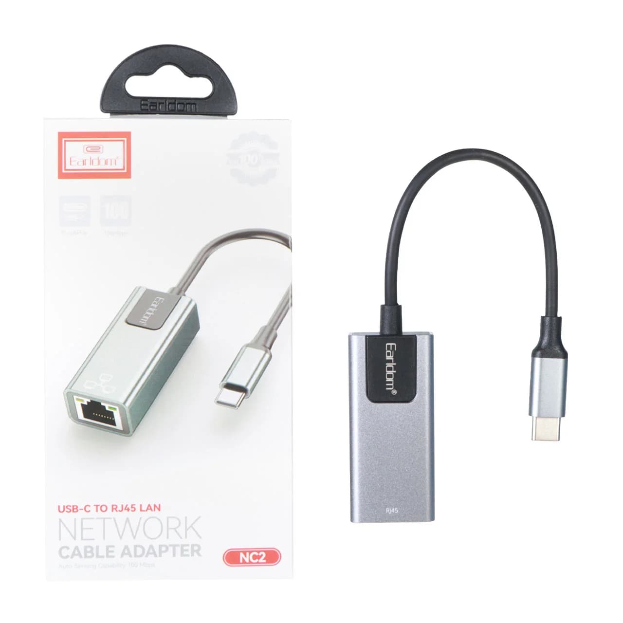 تبدیل Earldom Type-C To Ethernet مدل NC2 – مشکی — تصویر ۲