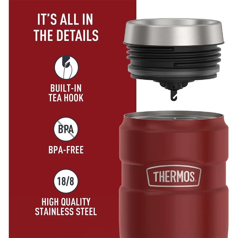 ماگ ترموس مدل کینگ رنگ قرمز – Thermos Stainless King Tumbler 470ml — تصویر ۳