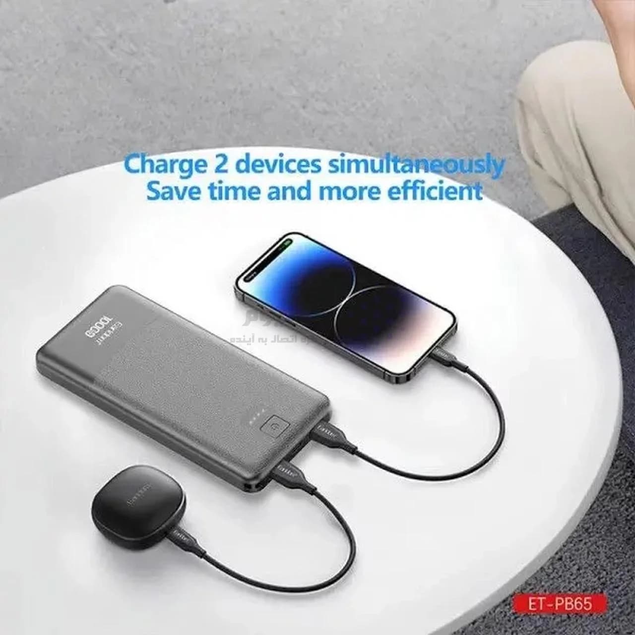 پاوربانک Earldom 10000mAh مدل PB65 10W – مشکی — تصویر ۵