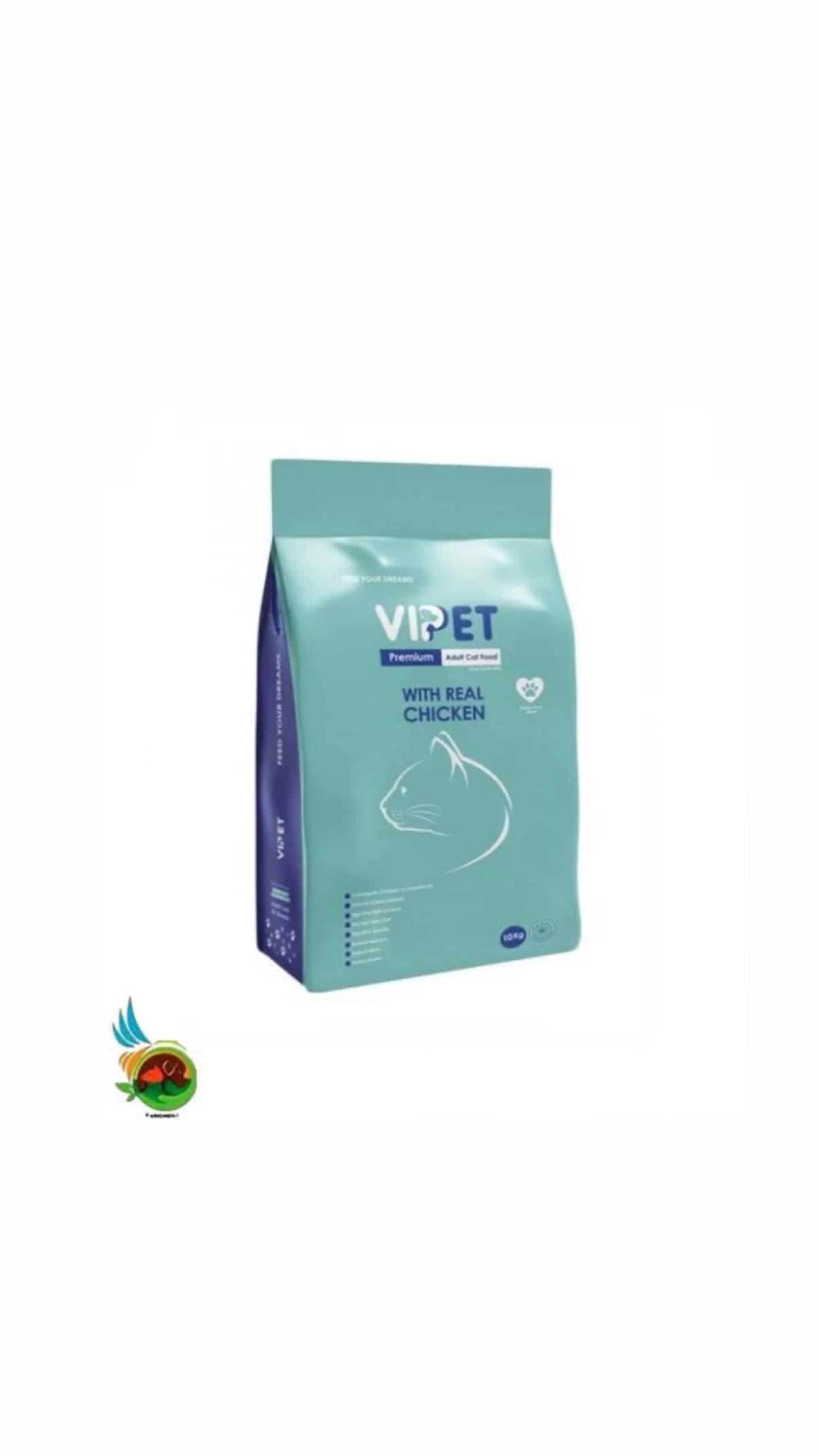 غذای خشک گربه بالغ وی پت طعم مرغ VIPET premium adult cat food with chicken وزن ۱ کیلو گرم