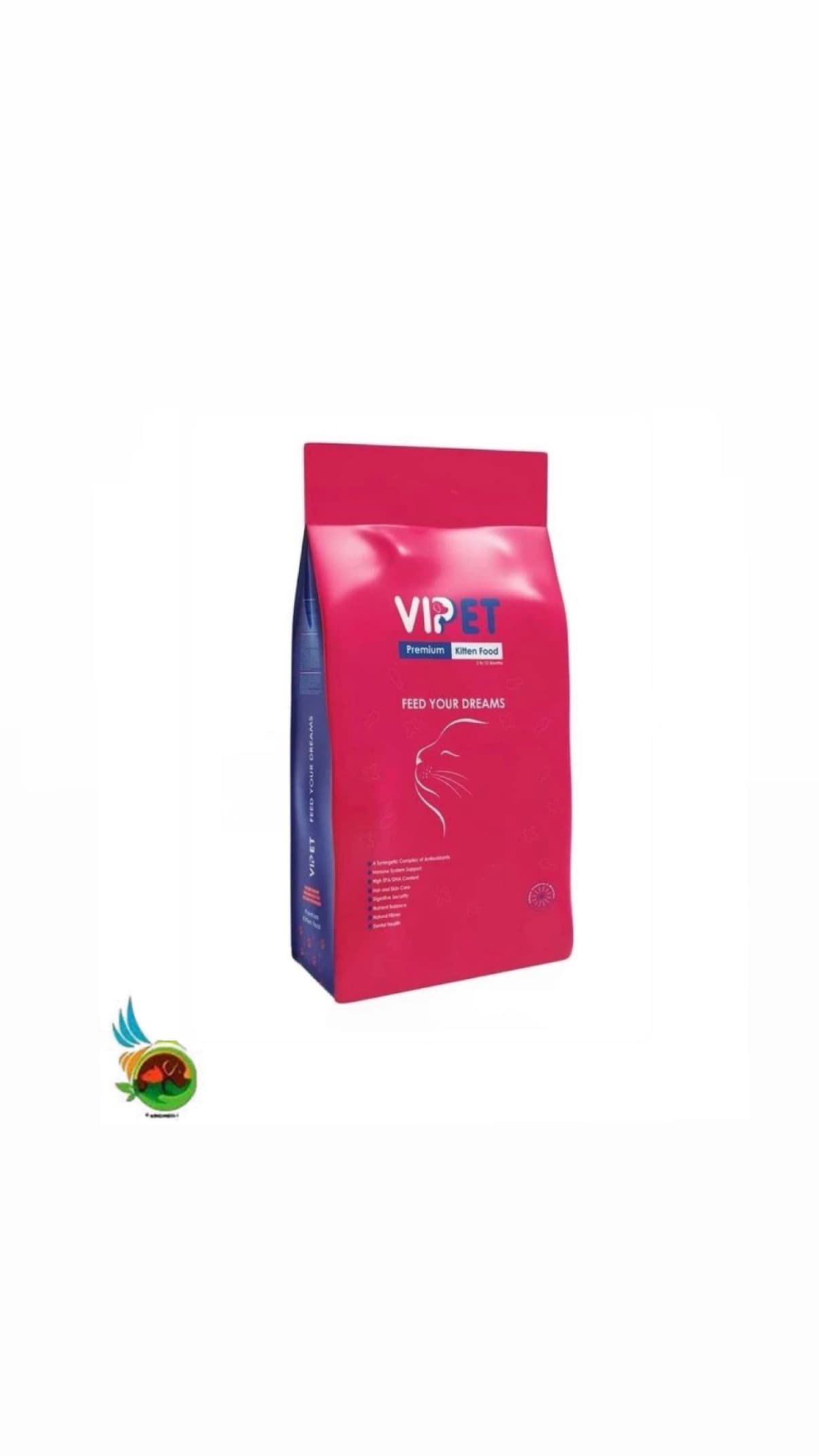 غذای خشک بچه گربه وی پت طعم مرغ VIPET premium kitten food with chicken وزن ۱۰ کیلو گرم