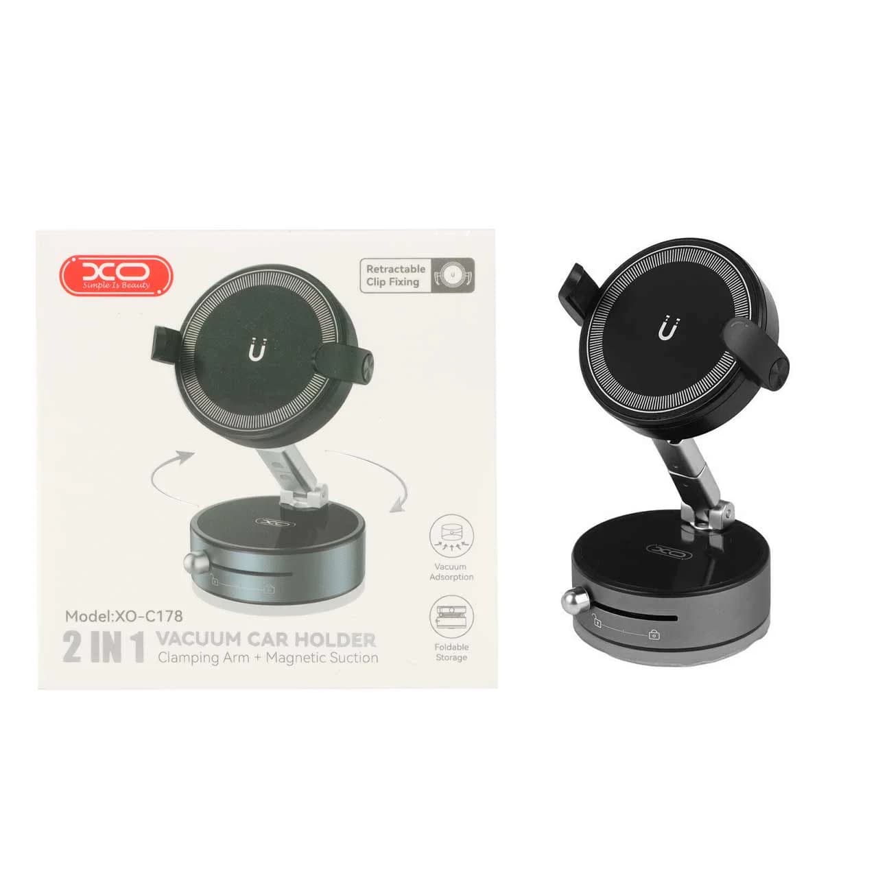 هولدر وکیومی گوشی موبایل مگنتی XO مدل XO-C178 – مشکی — تصویر ۲